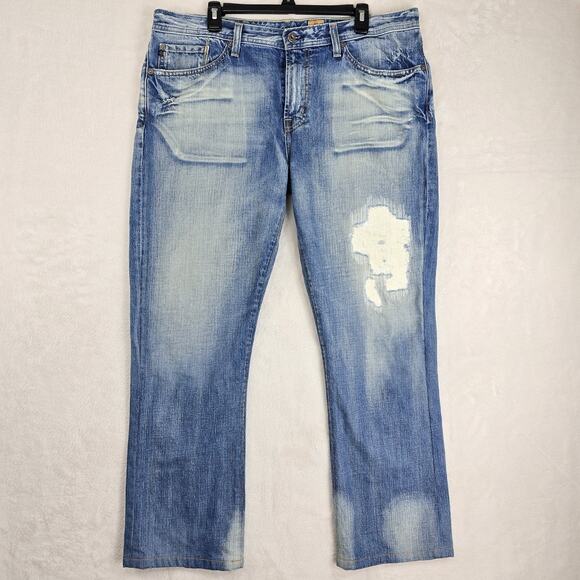 AG Adriano Goldschmied Men's The Fillmore Distressed Denim Jeans 38x32 USA Made - Picture 2 of 16